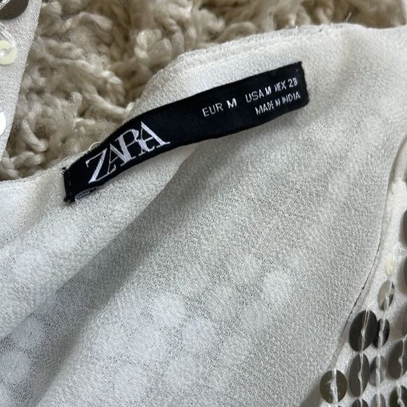 Zara Silver Sequin Mini Dress - Picture 11 of 16